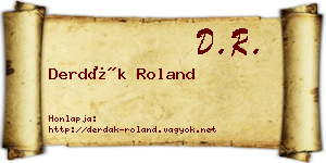 Derdák Roland névjegykártya